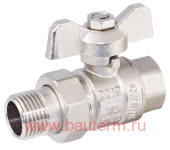 Кран шаровой с полусгоном (с американкой) Хром PF STANDARD г/ш/б  1" (6/48), ProFactor