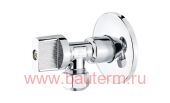 Кран шаровой Угловой NEW PF CHROME ш/цанга 1/2" х 10мм (12/120) для подключения сантех приборов