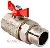 Кран шаровый со сгоном (с американкой) вн-нар 1" (бабочка), VALTEC
