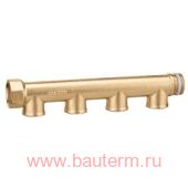 Коллектор распределительный латунный 1" х 1/2" Caleffi